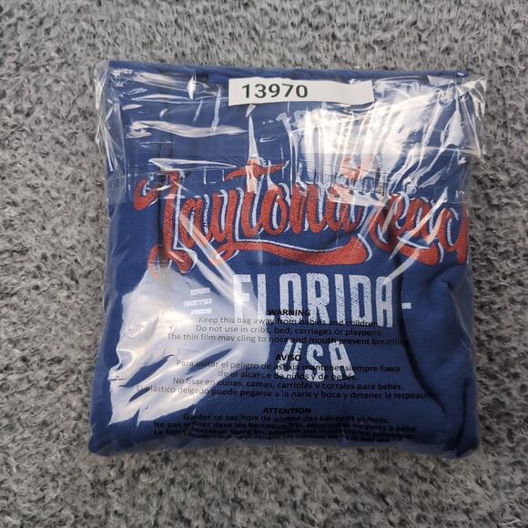 Daytona Beach Florida Hoodie Adult Large Blue Destination Pullover Sweatshirt - Picture 6 of 6